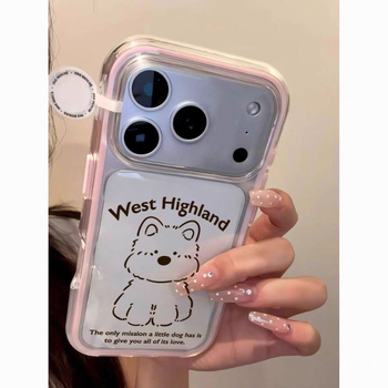 Carcasă pentru telefon cu design dublu, culori contrastante și motiv cățeluș, pentru Oppo Find X9 Pro, Reno 15 și Reno 12