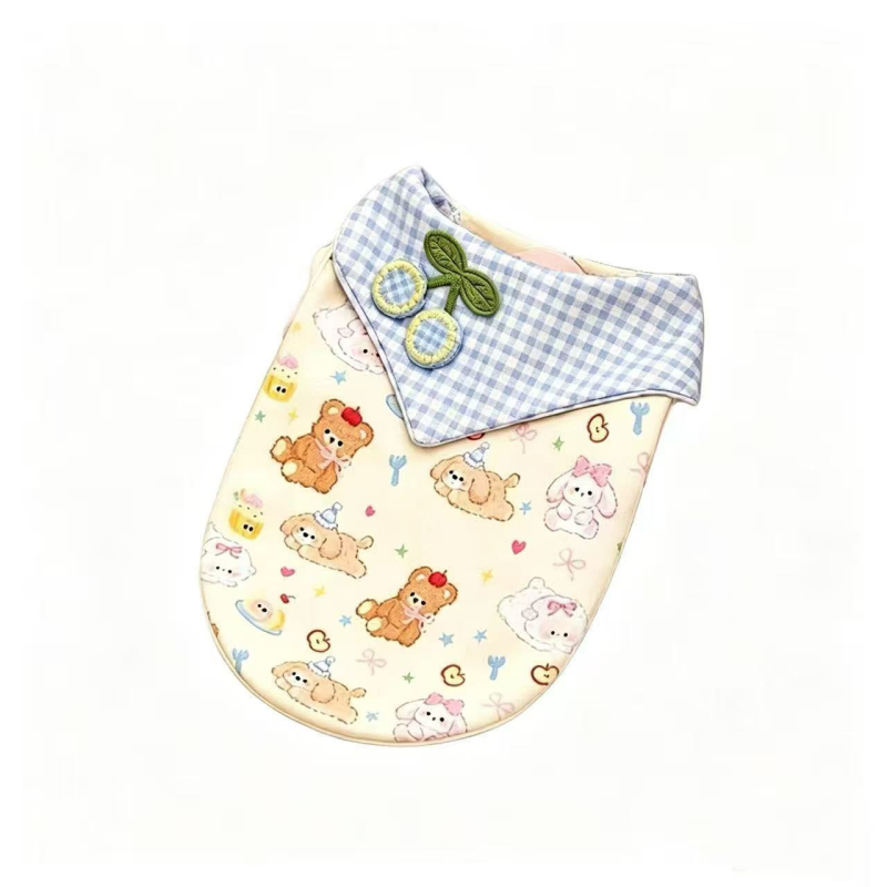 Vesta ușoară de primăvară-vară, cu imprimeu desen animat, respirabilă pentru câini și pisici, design drăguț pentru Teddy, Bichon și câini mici