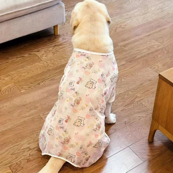 Costum pentru patru labe pentru câini mari, țesătură respirabilă tip plasă, vară, protecție solară, pentru Golden Retriever, Labrador și Border Collie