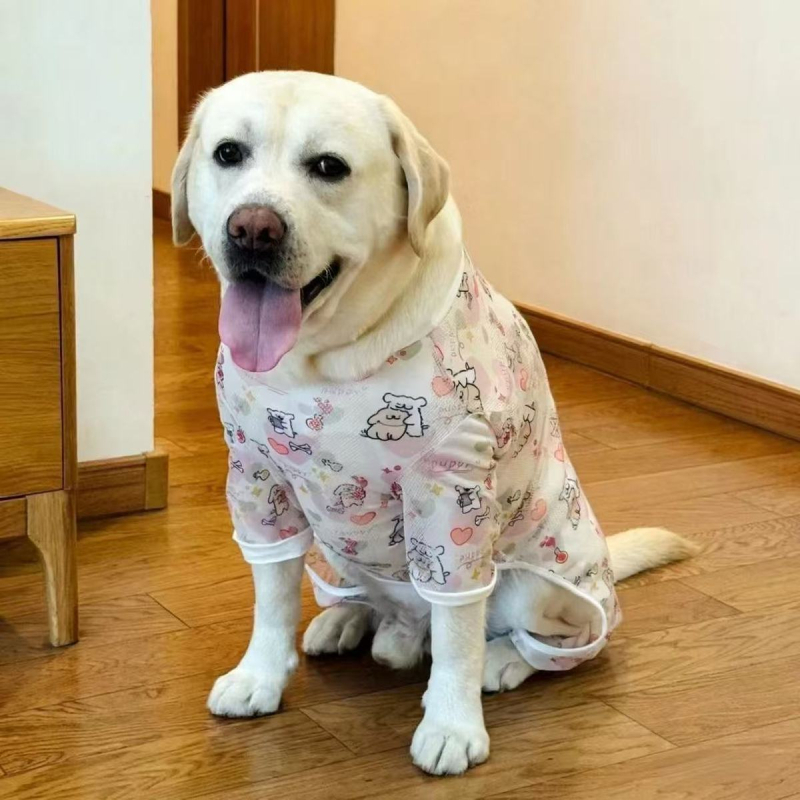 Costum pentru patru labe pentru câini mari, țesătură respirabilă tip plasă, vară, protecție solară, pentru Golden Retriever, Labrador și Border Collie