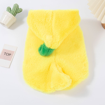 Costum de transformare cu banană pentru câini – haine de toamnă/iarnă pentru animale de companie, stil desen animat