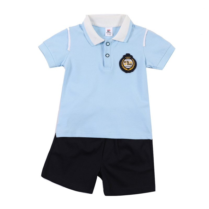 Set uniformă de vară pentru copii pentru școala primară și grădiniță — unisex, stil britanic, look academic (top + pantaloni)