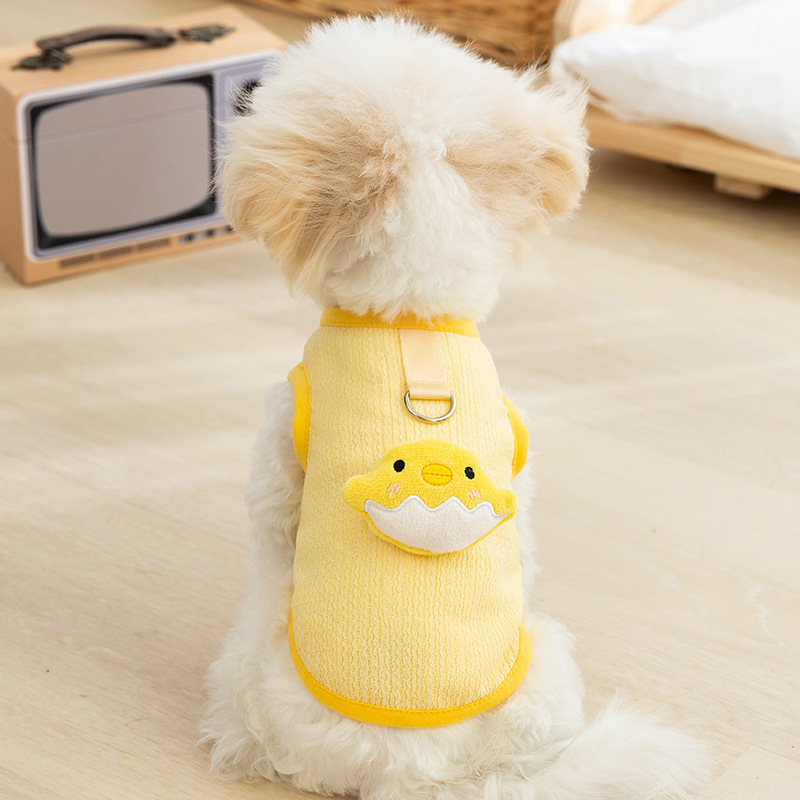 Vesta pentru animale de companie cu design drăguț 3D pui, ușor și respirabil pentru câini și pisici