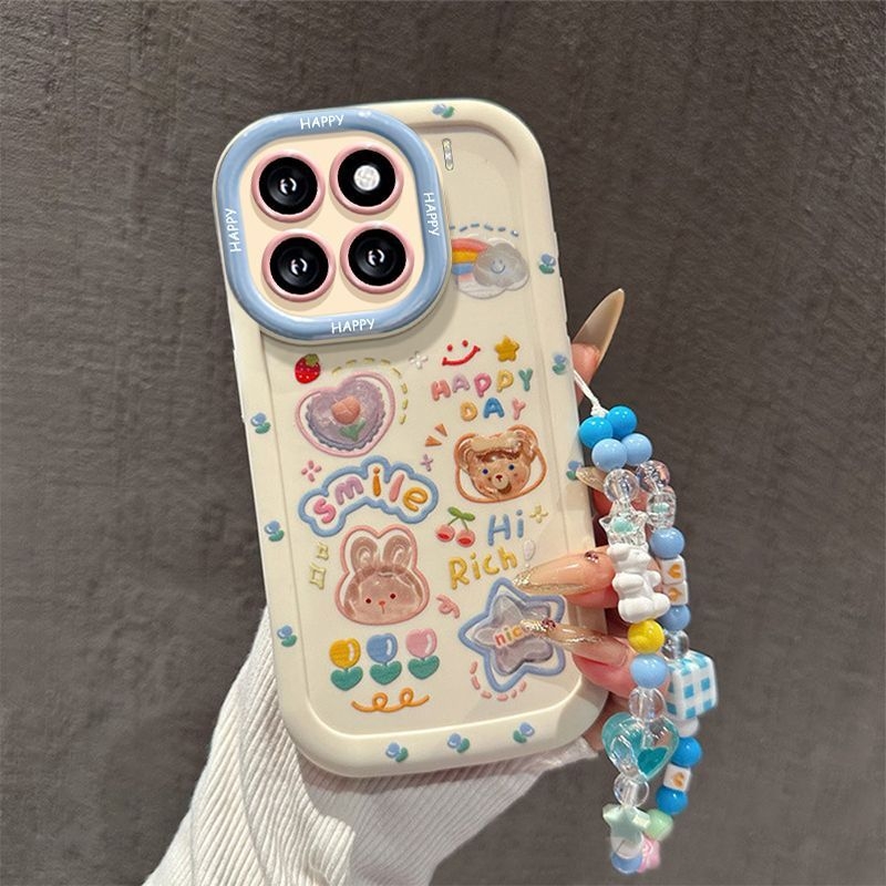 Husă pentru Xiaomi 15 Ultra și 14 Pro – Urs curcubeu desenat, design stilat, lux accesibil