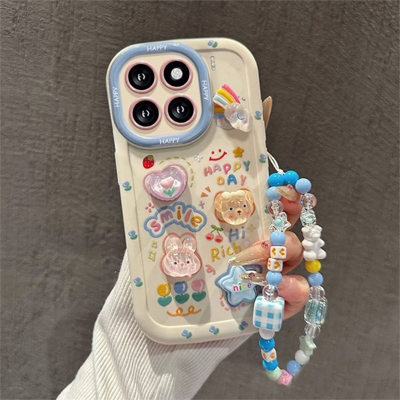 Husă pentru Xiaomi 15 Ultra și 14 Pro – Urs curcubeu desenat, design stilat, lux accesibil