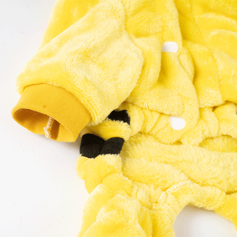 Costum de transformare pentru câini mici, din fleece coral gros, toamnă-iarnă