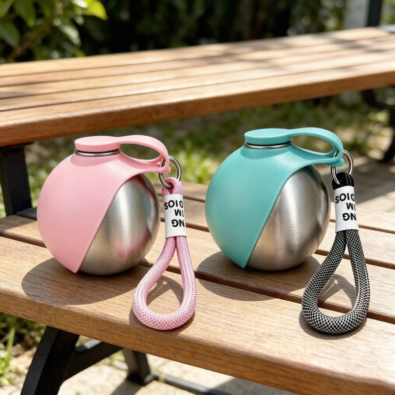 Sticlă de apă din oțel inoxidabil pentru animale de companie, pisici și câini, pliabilă și portabilă pentru exterior