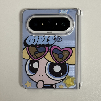 Carcasă pentru telefon în stil INS, cu o fată desen animat care zboară și design cu axă dublă, pentru Huawei Pura X Max cu ecran pliabil