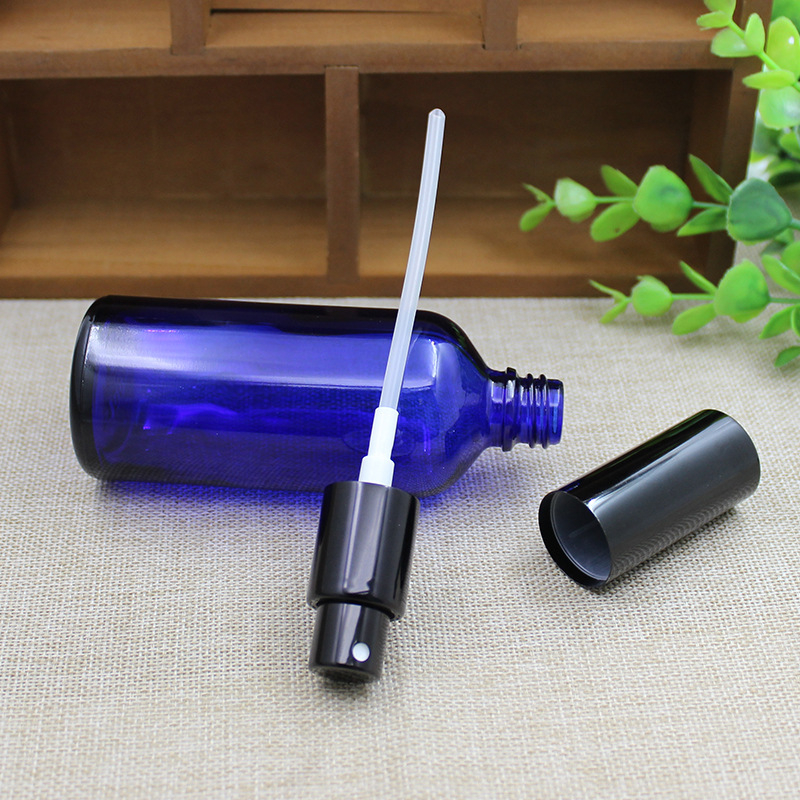 Sticlă din sticlă pentru ulei esențial, 100 ml, pulverizator cu ceață fină pentru cosmetice, recipient gol pentru diluare și amestecare
