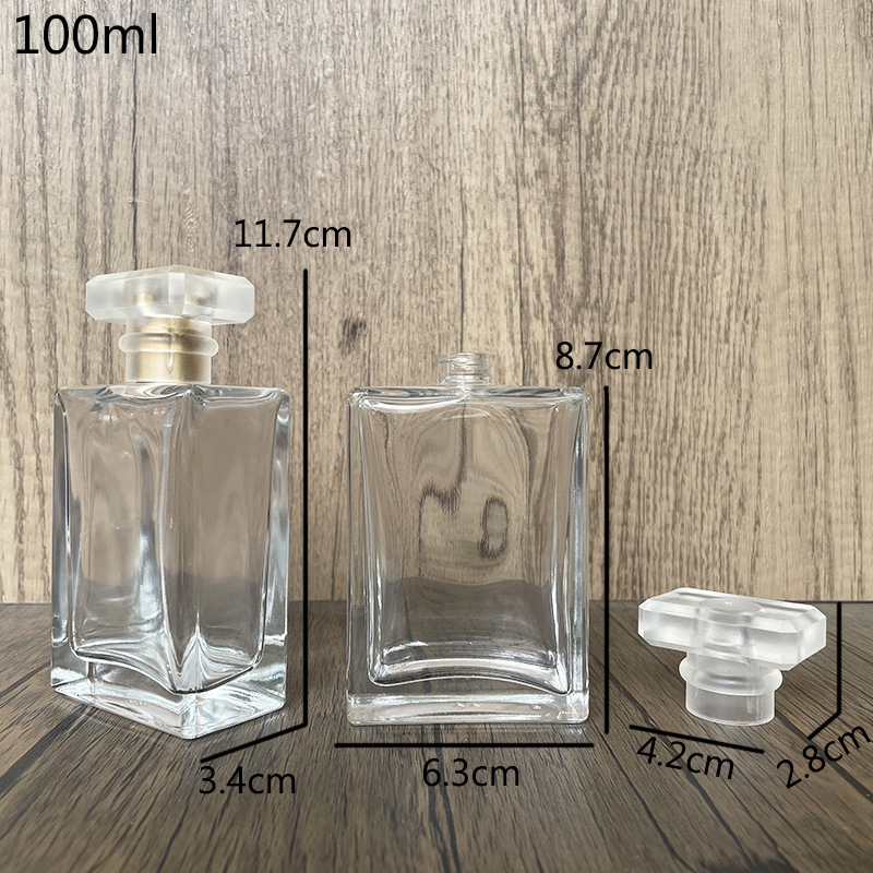 B057-100ml sticlă de parfum cu capac mat, recipient cosmetic gol, portabil