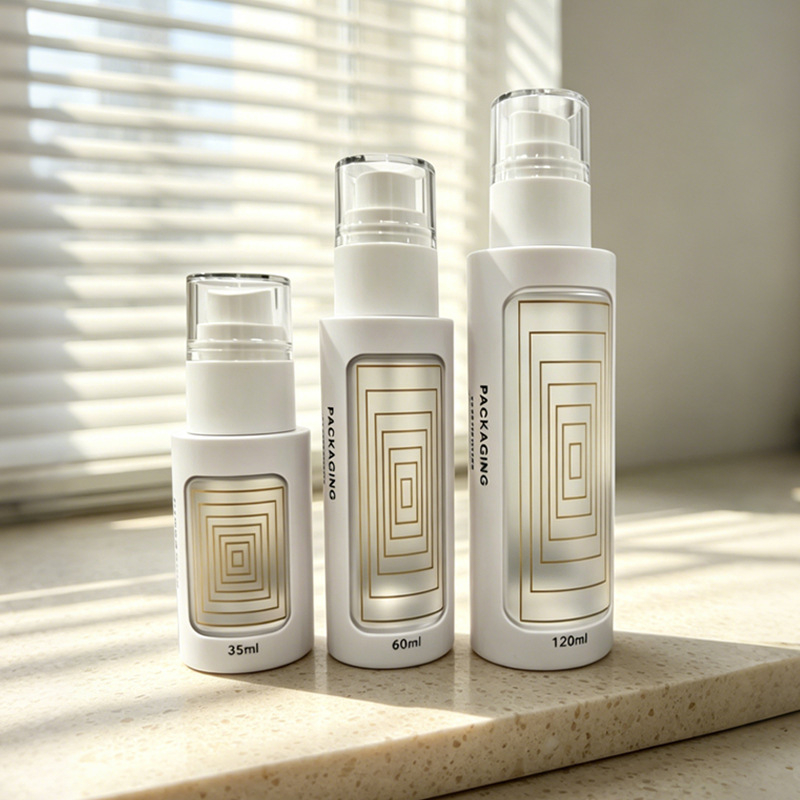 Sticluțe distribuție cosmetice, aspect premium, mat, 50 g, recipient gol pentru cremă/loțiune, pulverizator din plastic