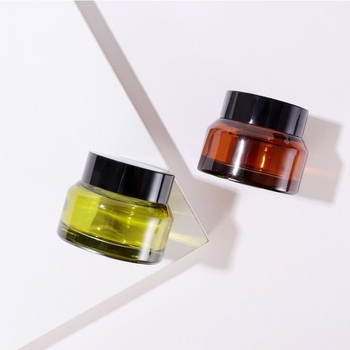 Sticlă de cremă din sticlă cu umăr înclinat, în nuanțe verde măslină și ceai, pentru cosmetice, loțiune și cremă pentru ochi