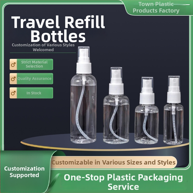 Sticlă de călătorie reutilizabilă, pulverizator transparent cu apăsare, pulverizator din plastic, pulverizator cosmetic pentru uz casnic, sticlă PET pentru ceață fină