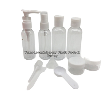 Set de sticluțe pentru cosmetice de călătorie: sticluțe mici din plastic, portabile