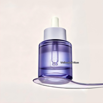 Sticluță din sticlă transparentă de 30 ml cu pipetă, pentru uleiuri esențiale și seruri, recipient dozator din sticlă cu fond gros