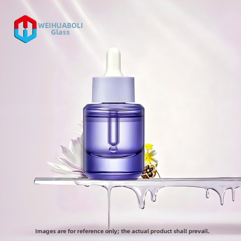 Sticluță din sticlă transparentă de 30 ml cu pipetă, pentru uleiuri esențiale și seruri, recipient dozator din sticlă cu fond gros