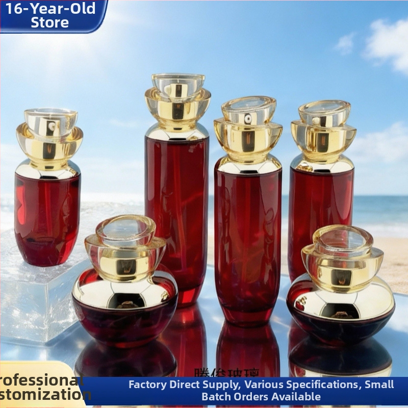 Set de sticle din sticlă pentru cosmetic, flacoane de loțiune/esență de 40 ml și borcănele de cremă de 50 g pentru ambalare îngrijire a pielii