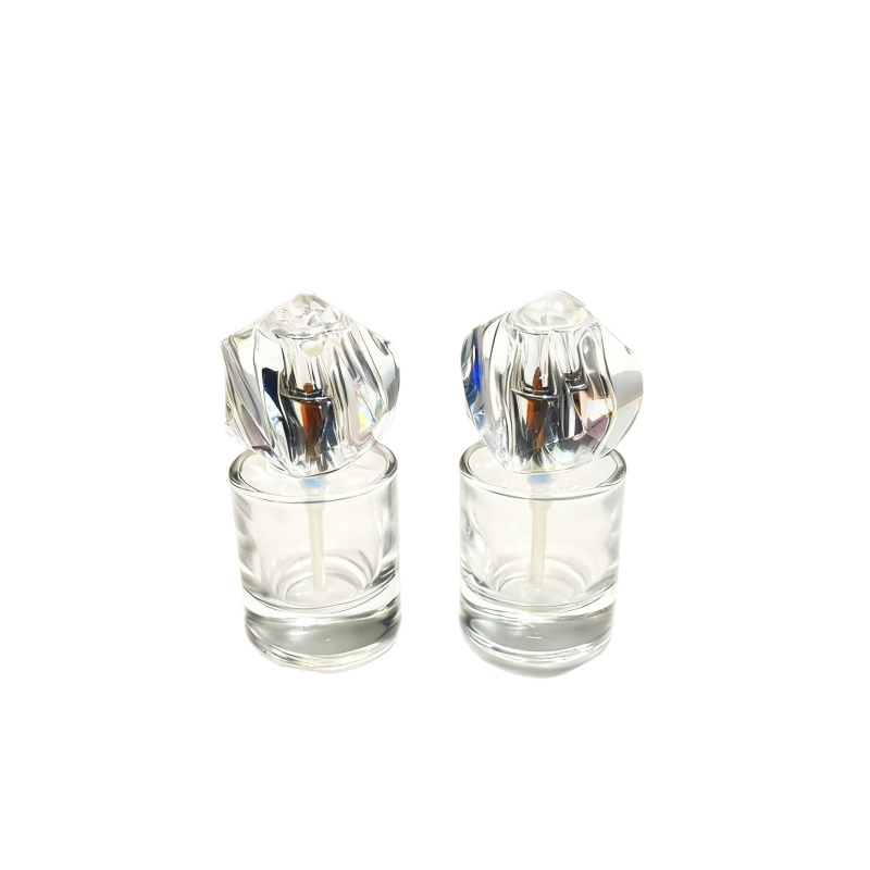 Sticla de 30 ml pentru cosmetice, cu pompă și capac transparent, formă cilindrică, fund gros, ambalaj cosmetic