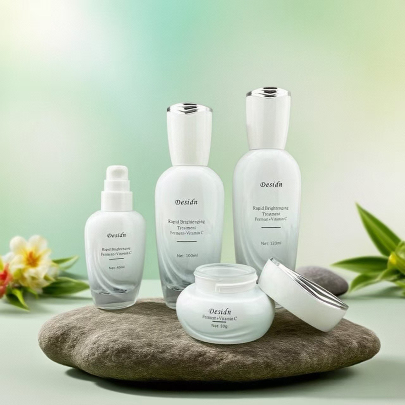 Sticlă de cosmetice din sticlă, 30 g/50 g, set de îngrijire a pielii cu pompă pentru loțiune și cremă