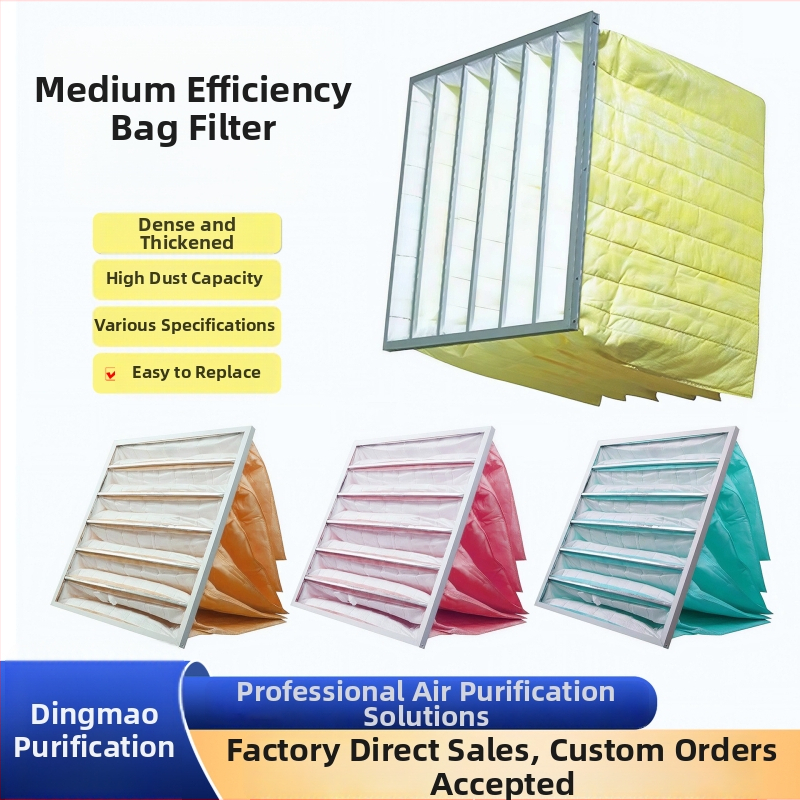 Kingmao F8 filtru tip sacă, eficiență medie, din oțel inox, sac filtrant din material nețesut, element filtrant primar tip placă și plasă de eliminare a prafului pentru uz industrial