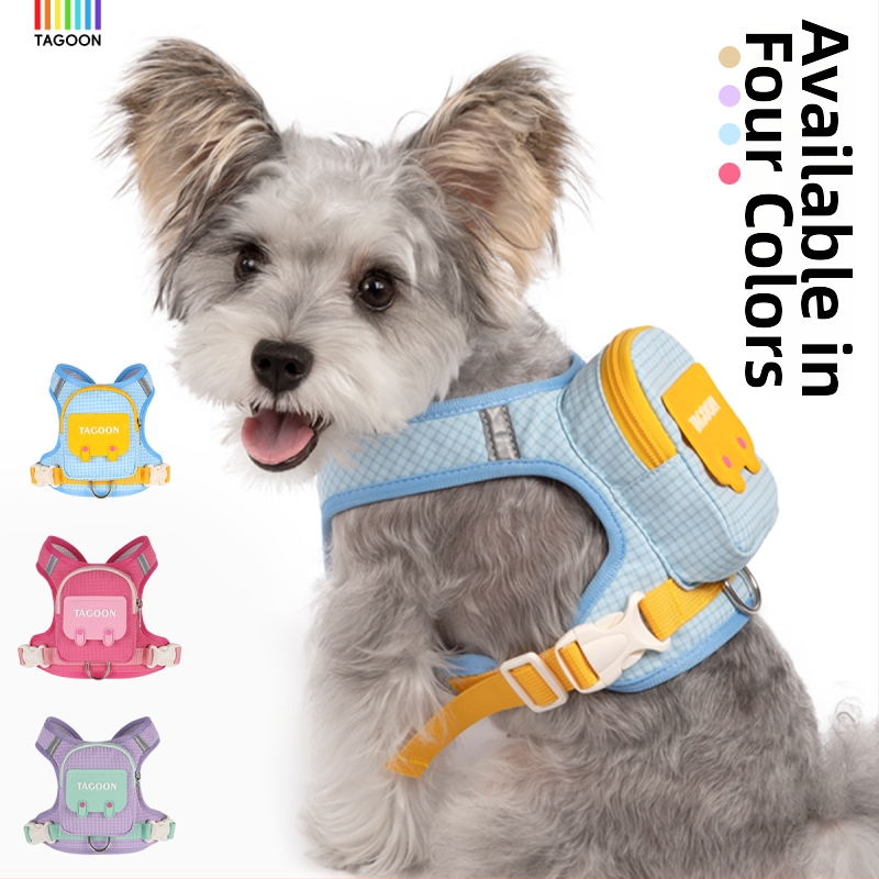 Hamă de piept și ham pentru câini mici și pisici, potrivit pentru Toy Poodle și Bichon Frisé