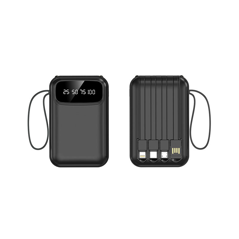 Cadou corporativ de lux într-o cutie premium, baterie externă încorporată cu cabluri 4-in-1 și logo personalizat