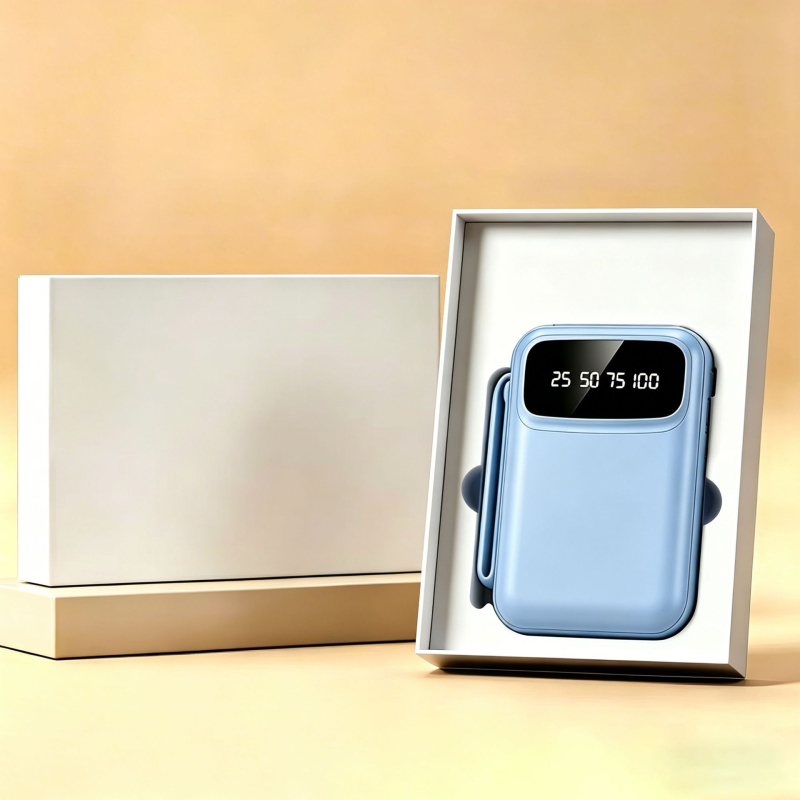 Cadou corporativ de lux într-o cutie premium, baterie externă încorporată cu cabluri 4-in-1 și logo personalizat