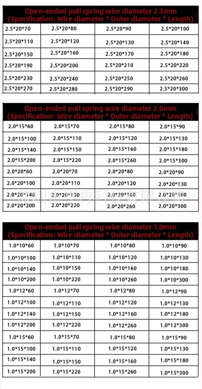 Ťažná pružina 2,0 × 20 mm s hákom, 65 MN, vratný hák