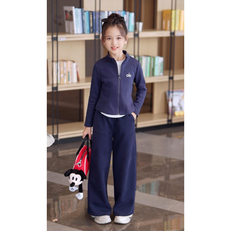 Set sportiv de toamnă pentru fetițe, din două piese: jachetă și pantaloni, ținută casual stilată