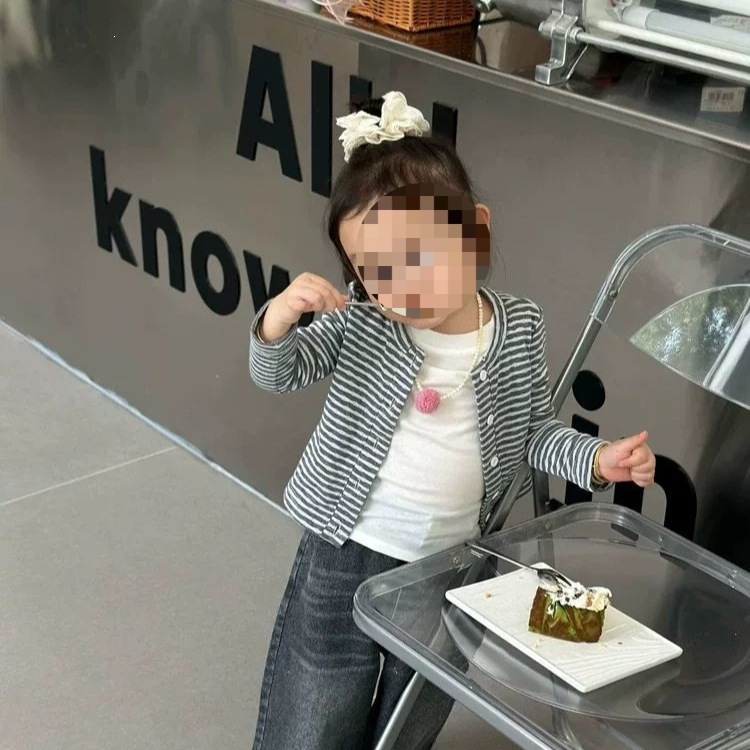 Cardigan pentru copii în stil coreean, cu dungi, din bumbac ușor, unisex, 3–8 ani