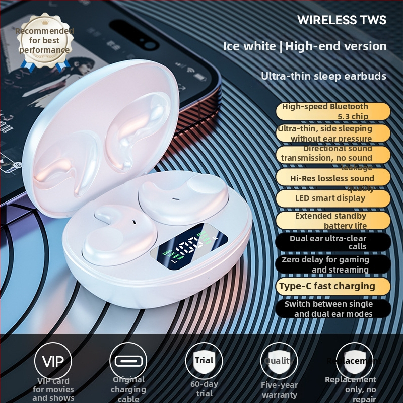 Căști cu transmisie osoasă pentru somn, Bluetooth wireless, montate la ureche, nu în ureche, reducere zgomot