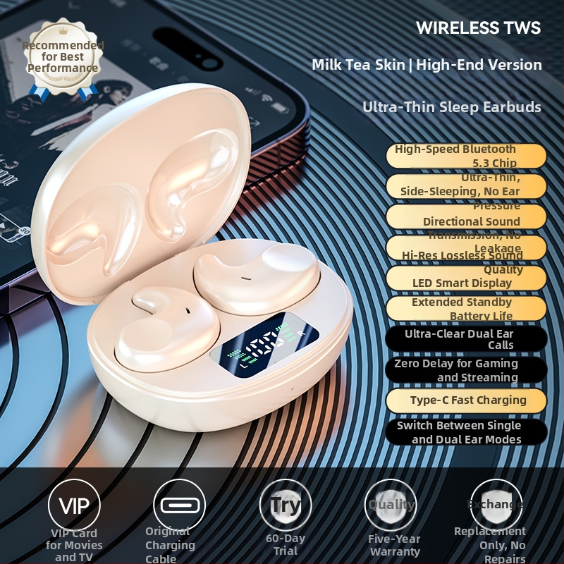 Căști cu transmisie osoasă pentru somn, Bluetooth wireless, montate la ureche, nu în ureche, reducere zgomot