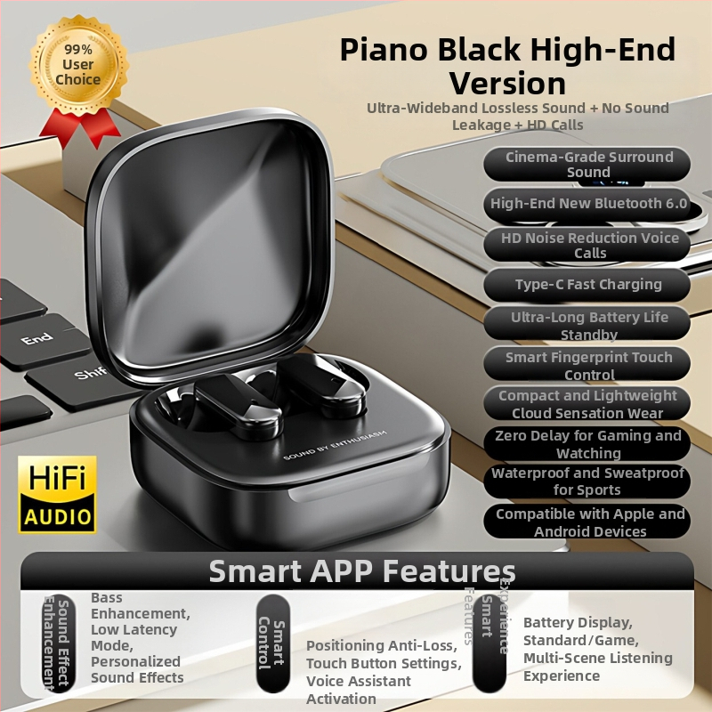Căști Bluetooth German Berlin Sound, fără fir, in-ear, cu poziționare prin aplicație, baterie de durată lungă, sunet de înaltă calitate, anulare zgomot, fără scurgeri de sunet