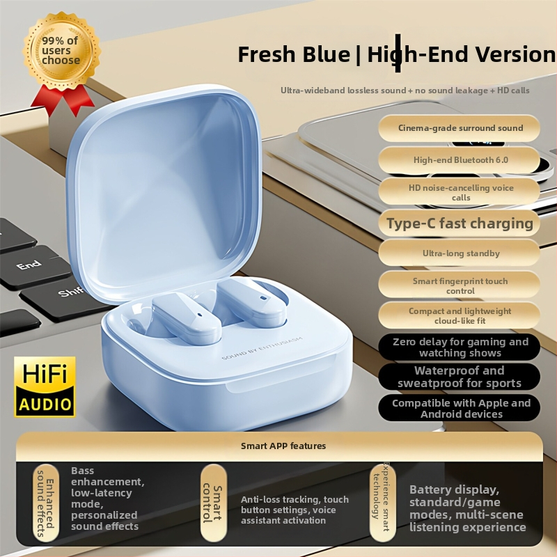 Căști Bluetooth German Berlin Sound, fără fir, in-ear, cu poziționare prin aplicație, baterie de durată lungă, sunet de înaltă calitate, anulare zgomot, fără scurgeri de sunet