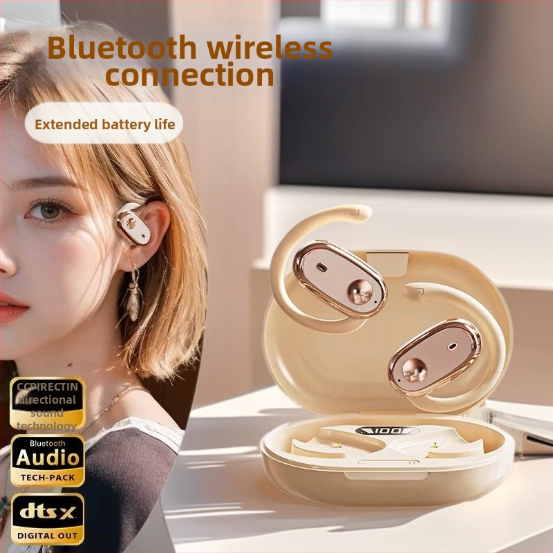 Berlin Sound 2026 Căști Bluetooth cu design open-ear și conduție osoasă, wireless, autonomie până la 4 ore, compatibilitate universală