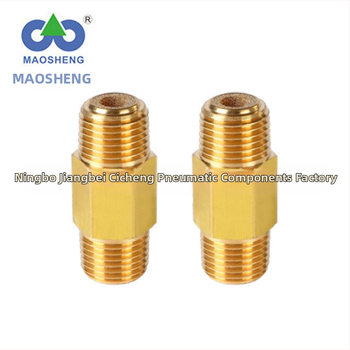 Conector din cupru filetat, tip ASP, cu două capete, silenciator pentru supape pneumatice cu electromagnet, componente, reducere zgomot, dimensiuni 6/8/10/15