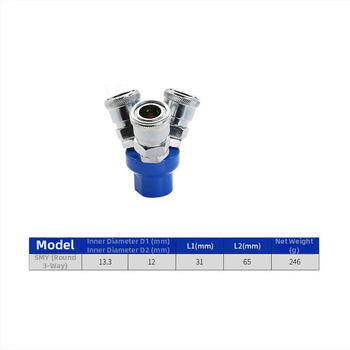 Conector rapid tip C cu push-in pentru pneumatice; tee rotund, tee cu două căi și tee drept; conectori cu auto-blocare SMY SMV; componente pneumatice