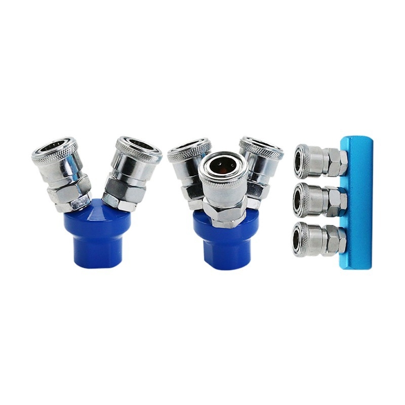 Conector rapid tip C cu push-in pentru pneumatice; tee rotund, tee cu două căi și tee drept; conectori cu auto-blocare SMY SMV; componente pneumatice