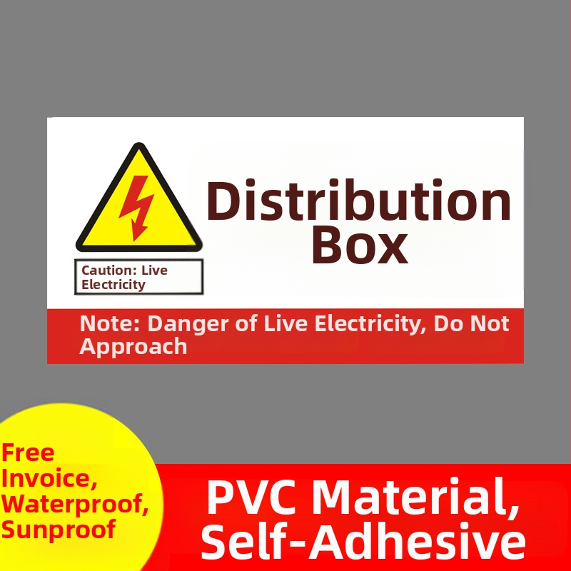 Siglă PVC de avertizare a pericolului electric pentru cutia de distribuție, etichetă de siguranță, dimensiuni 9×18 cm sau 15×30 cm