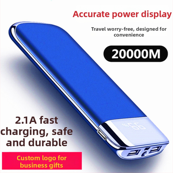 Power bank cu afișaj LCD, 20000mAh, portabil, încărcare rapidă, logo personalizat, încărcare sigură