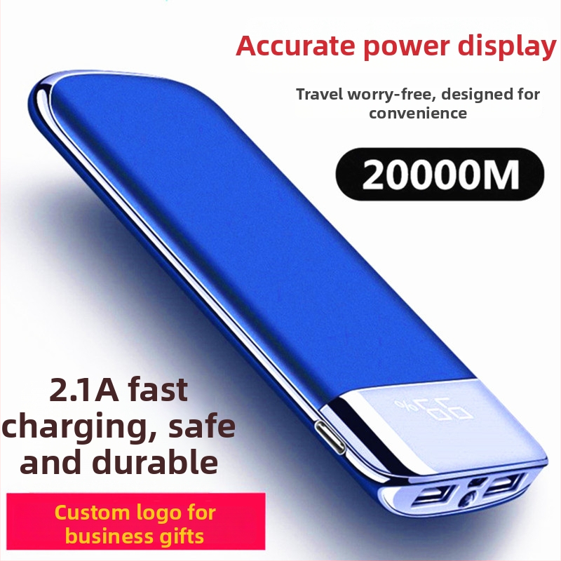 Power bank cu afișaj LCD, 20000mAh, portabil, încărcare rapidă, logo personalizat, încărcare sigură