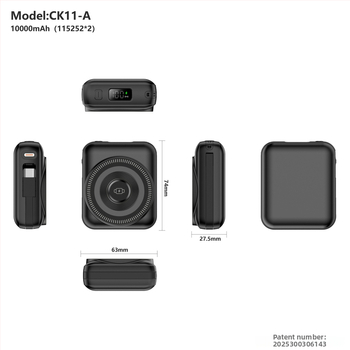 Baterie externă 3 în 1 cu încărcare rapidă și încărcare magnetică, 10000 mAh, cu cablu, pentru telefoane, căști și ceasuri