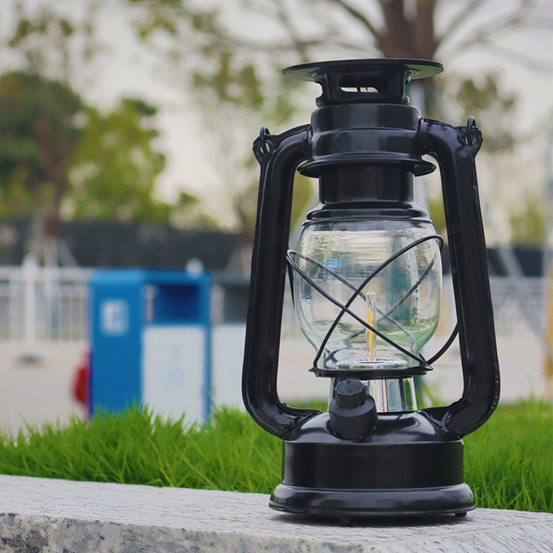 Felinar solar din sticlă pentru camping – lanternă impermeabilă pentru exterior, reîncărcabilă, lumină ambientală pentru cort, stil lampă kerosenă