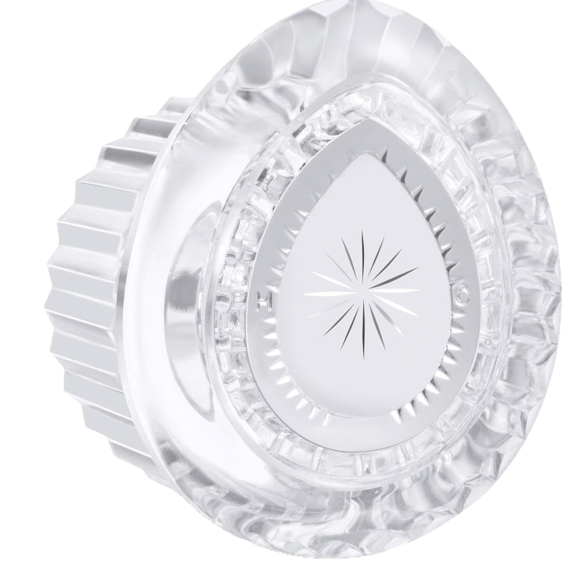 Robinet de baie cu mâner din plastic acrilic, buton și volan de reglaj, finisaj cromat, supapă cu disc ceramic, model 1408