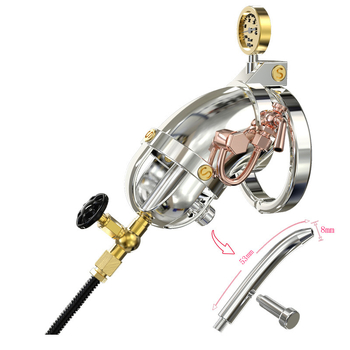 Dispozitiv de castitate din metal, stil steampunk, roată manuală, pentru adulți Gen 1