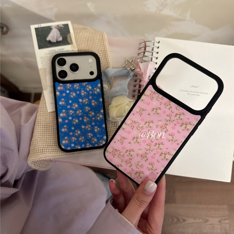 Bonbon serie floral vintage — stil coreean delicat, look Instagram, husă de telefon ușoară, cu deschidere mare pentru cameră și margine mată