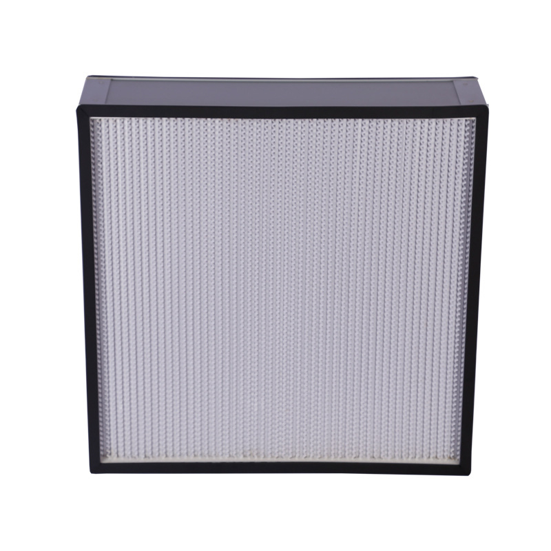 Filtru de aer cu eficiență înaltă H13/H14, tip placă-cadru, cu cadru galvanizat, plasă de filtrare compartimentată și element filtrant din fibră de sticlă