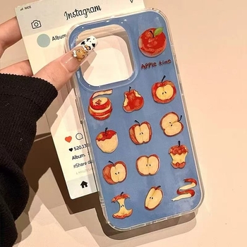 Carcasă iPhone în stil Ins cu graffiti și pandantiv – TPU IMD, antiuzură, anti-cadere, pentru seria iPhone 11/12/13/14 Pro/Max.