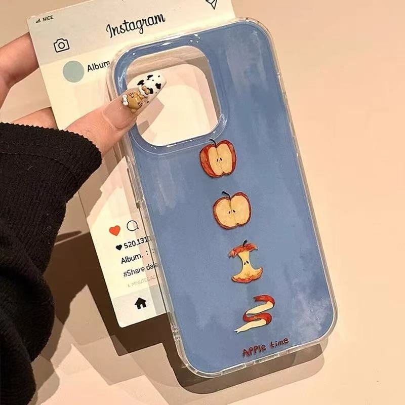 Carcasă iPhone în stil Ins cu graffiti și pandantiv – TPU IMD, antiuzură, anti-cadere, pentru seria iPhone 11/12/13/14 Pro/Max.