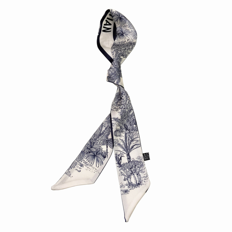 Șal și bentiță lungă din panglică pentru femei, accesoriu versatil pentru păr, gât sau geantă, 115 x 5 cm, poliester.